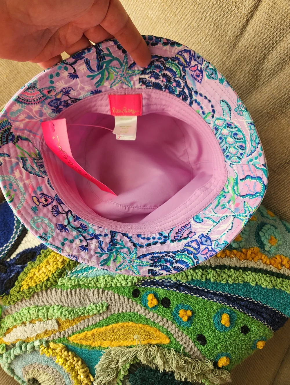 Lilly Pulitzer Pink Paisley Print Bucket Hat